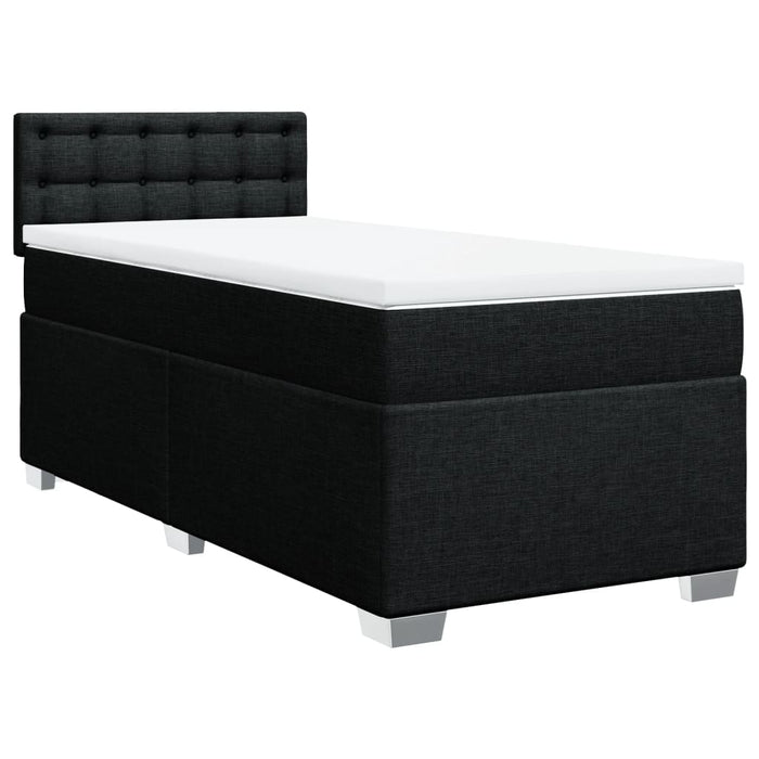 Pat box spring cu saltea, negru, 100x200 cm, textil - WALTI WALTI