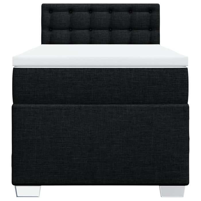 Pat box spring cu saltea, negru, 100x200 cm, textil - WALTI WALTI