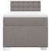 Pat box spring cu saltea, gri taupe, 100x200 cm, textil - WALTI WALTI