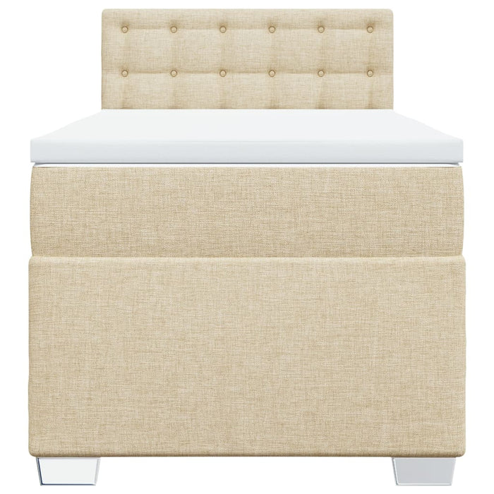 Pat box spring cu saltea, crem, 100x200 cm, textil - WALTI WALTI
