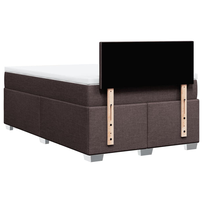 Pat box spring cu saltea, maro închis, 120x190 cm, textil WALTI