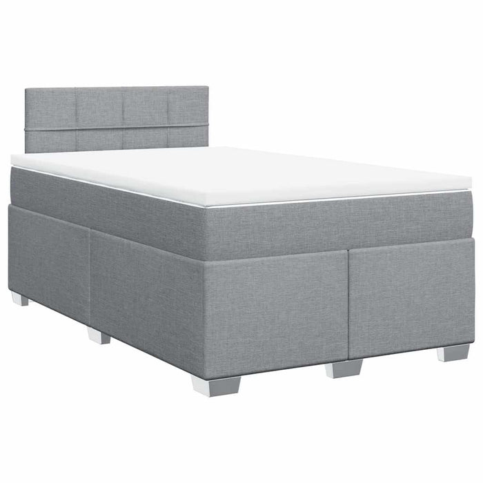 Pat box spring cu saltea, gri deschis, 120x190 cm, textil - WALTI WALTI