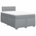 Pat box spring cu saltea, gri deschis, 120x190 cm, textil - WALTI WALTI
