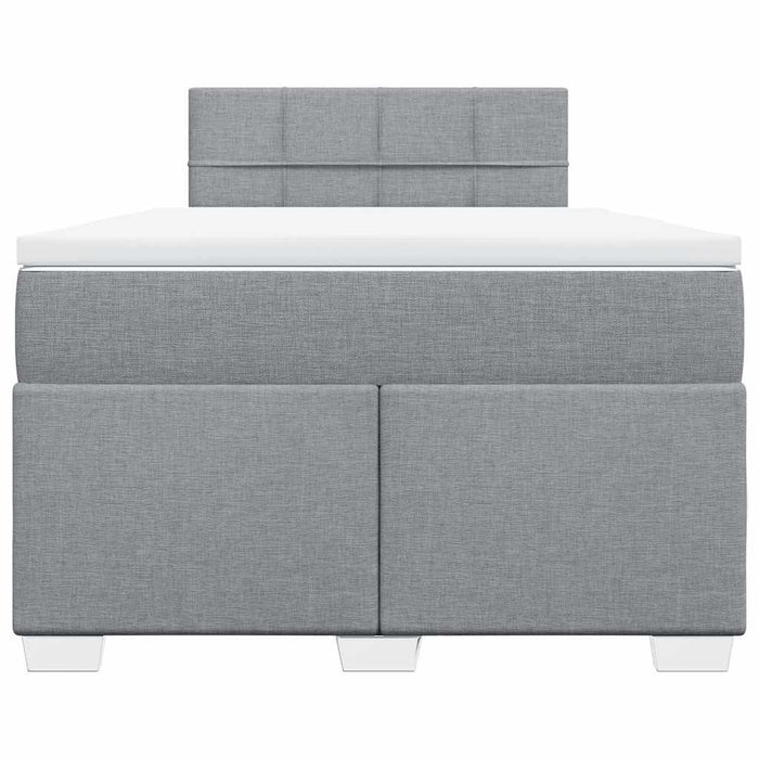 Pat box spring cu saltea, gri deschis, 120x190 cm, textil - WALTI WALTI