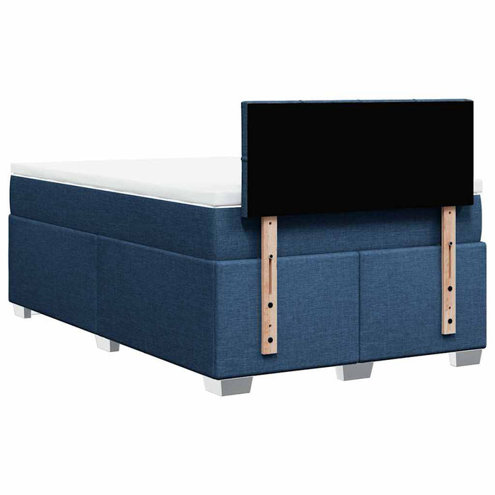 Pat box spring cu saltea, albastru, 120x190 cm, material textil - WALTI WALTI