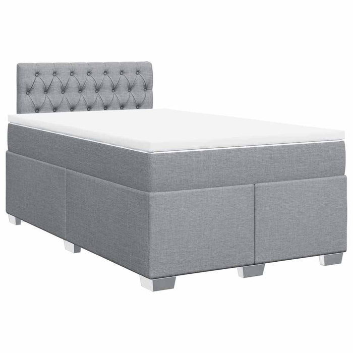 Pat box spring cu saltea, gri deschis, 120x190 cm, textil - WALTI WALTI