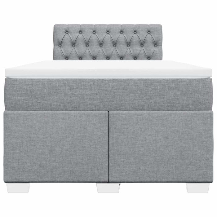 Pat box spring cu saltea, gri deschis, 120x190 cm, textil - WALTI WALTI