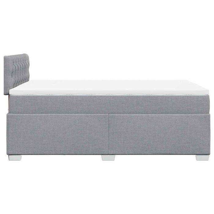Pat box spring cu saltea, gri deschis, 120x190 cm, textil - WALTI WALTI