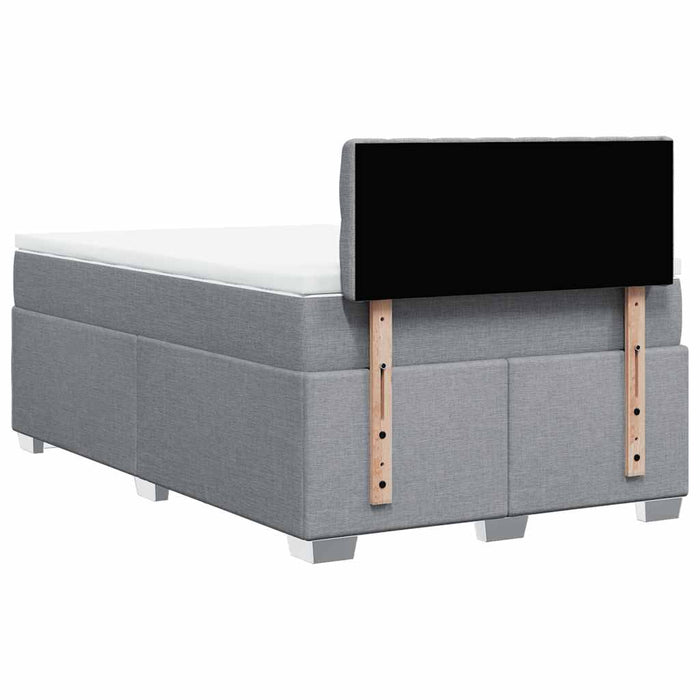Pat box spring cu saltea, gri deschis, 120x190 cm, textil - WALTI WALTI
