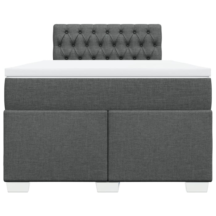 Pat box spring cu saltea, gri închis, 120x190 cm, textil WALTI