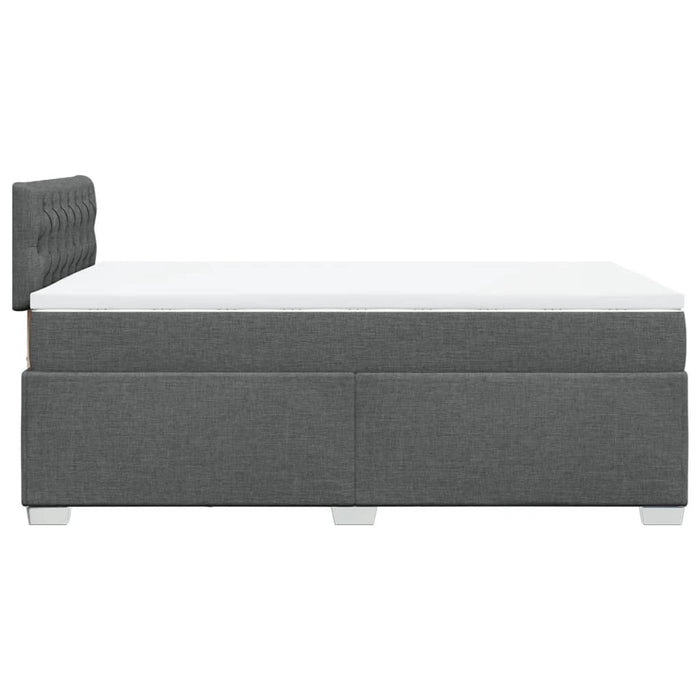 Pat box spring cu saltea, gri închis, 120x190 cm, textil WALTI