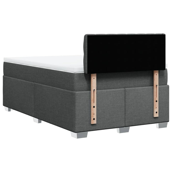 Pat box spring cu saltea, gri închis, 120x190 cm, textil WALTI