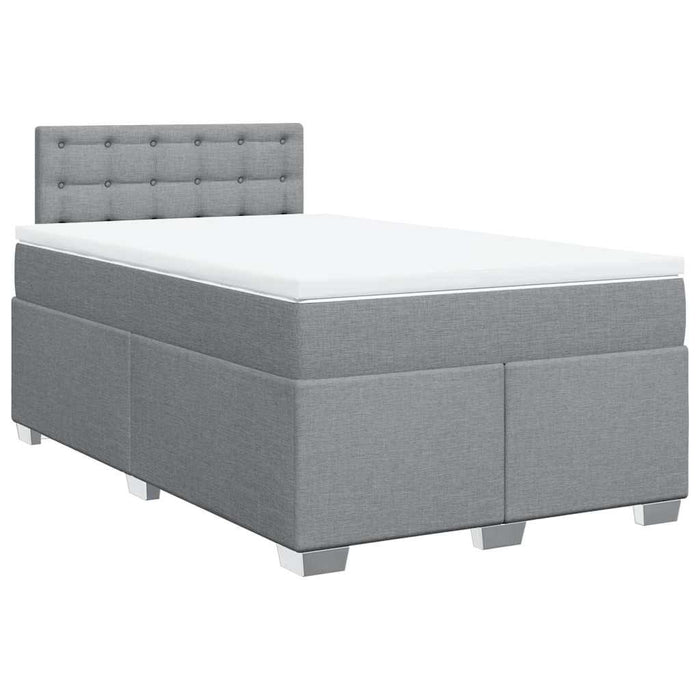 Pat box spring cu saltea, gri deschis, 120x190 cm, textil - WALTI WALTI