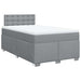 Pat box spring cu saltea, gri deschis, 120x190 cm, textil - WALTI WALTI