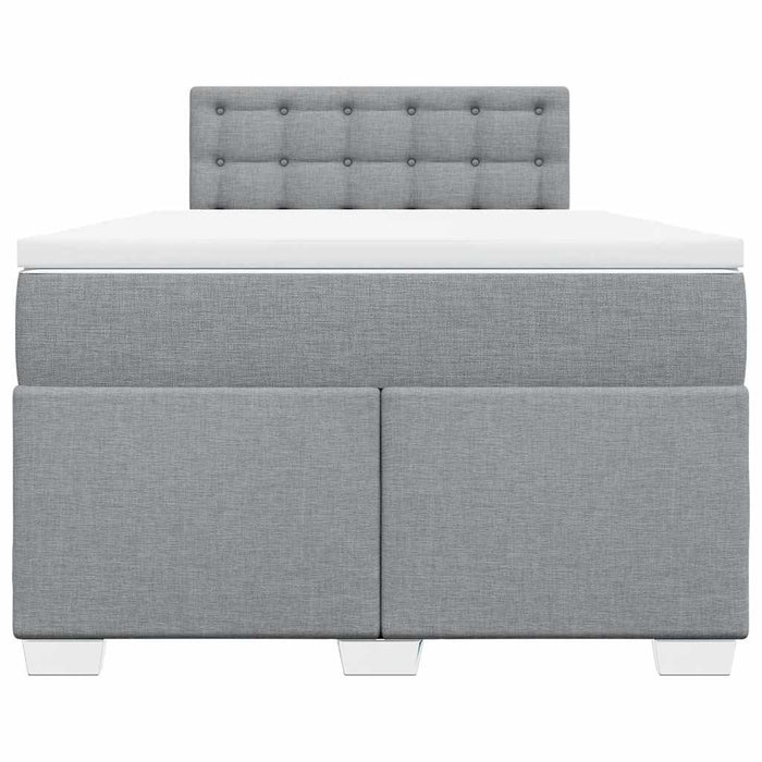 Pat box spring cu saltea, gri deschis, 120x190 cm, textil - WALTI WALTI