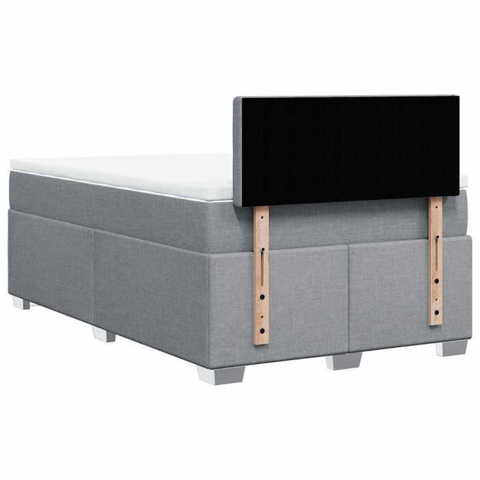Pat box spring cu saltea, gri deschis, 120x190 cm, textil - WALTI WALTI