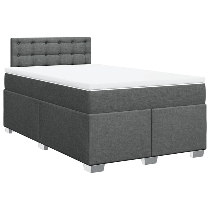 Pat box spring cu saltea, gri închis, 120x190 cm, textil WALTI