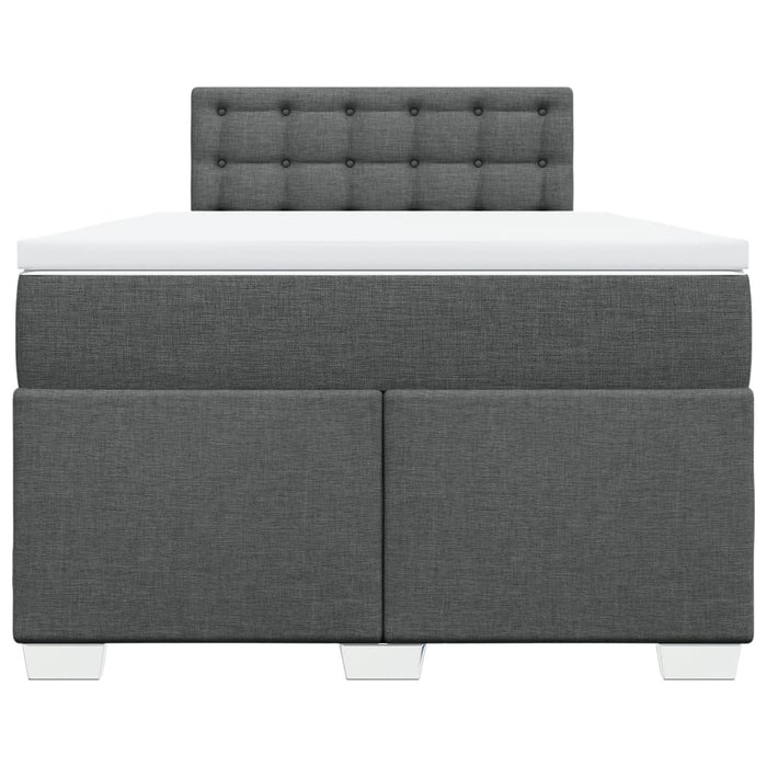 Pat box spring cu saltea, gri închis, 120x190 cm, textil WALTI