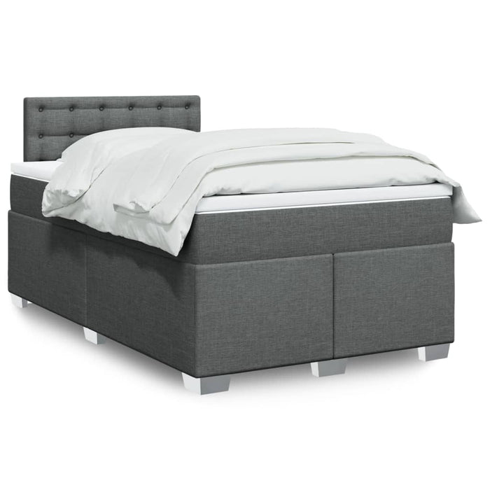 Pat box spring cu saltea, gri închis, 120x190 cm, textil WALTI