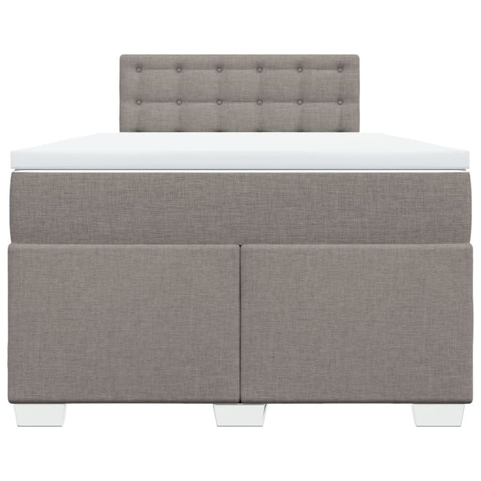 Pat box spring cu saltea, taupe, 120x190 cm material textil - WALTI WALTI
