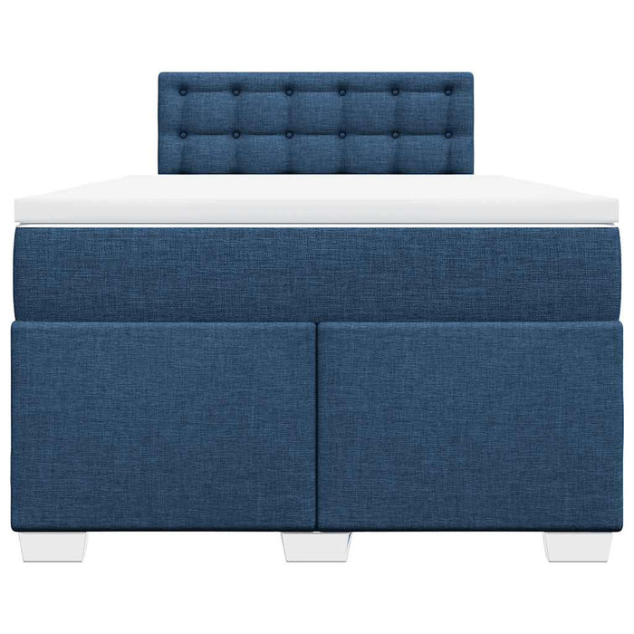 Pat box spring cu saltea, albastru, 120x190 cm, material textil - WALTI WALTI