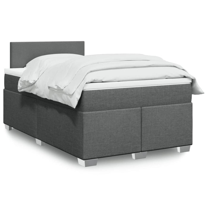 Pat box spring cu saltea, gri închis, 120x200 cm, textil - WALTI WALTI
