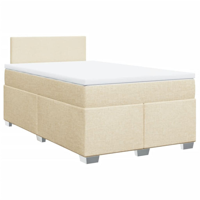 Pat box spring cu saltea, crem, 120x200 cm, textil - WALTI WALTI