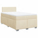 Pat box spring cu saltea, crem, 120x200 cm, textil - WALTI WALTI