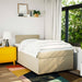 Pat box spring cu saltea, crem, 120x200 cm, textil - WALTI WALTI