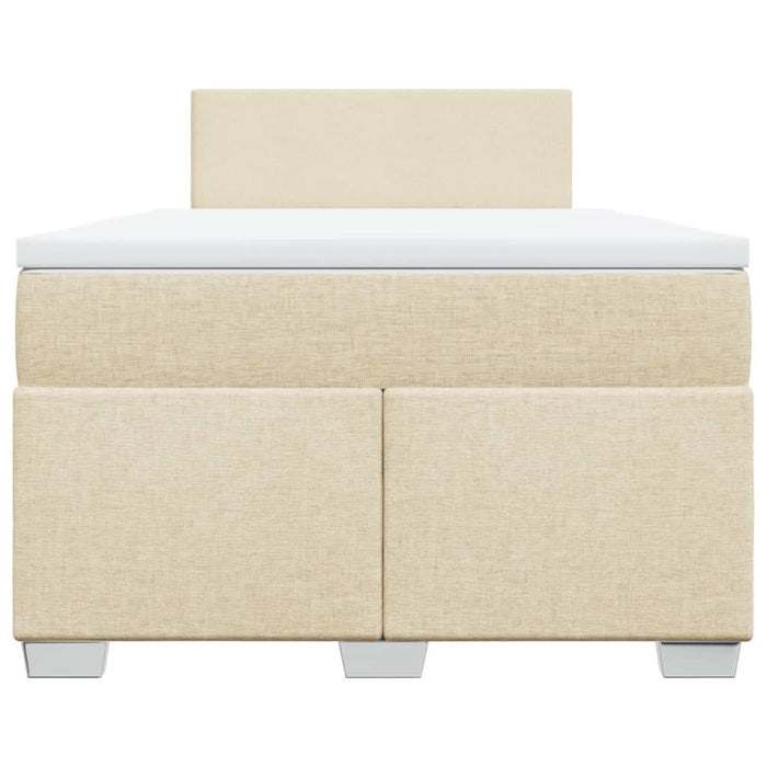 Pat box spring cu saltea, crem, 120x200 cm, textil - WALTI WALTI