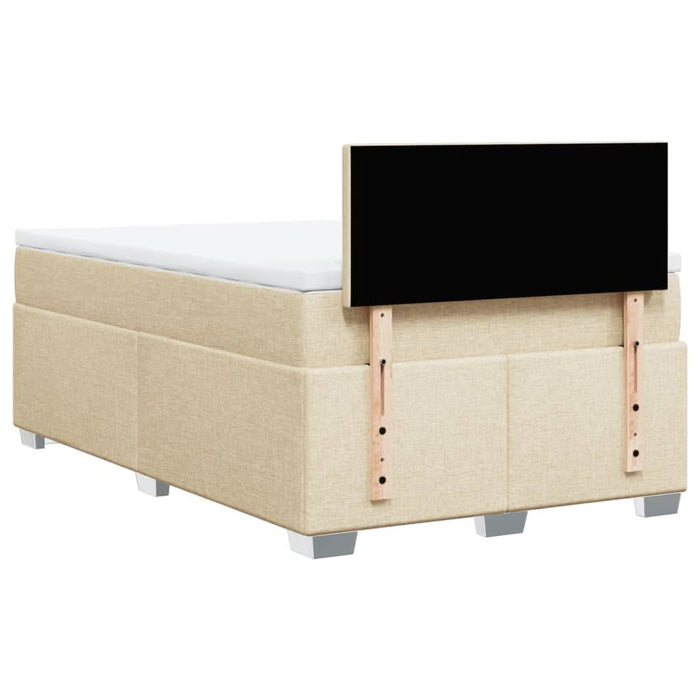 Pat box spring cu saltea, crem, 120x200 cm, textil - WALTI WALTI