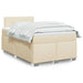 Pat box spring cu saltea, crem, 120x200 cm, textil - WALTI WALTI