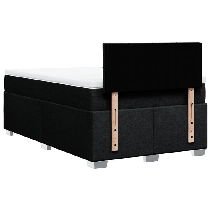 Pat box spring cu saltea, negru, 120x200 cm, textil - WALTI WALTI