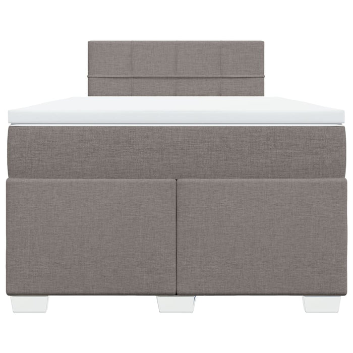 Pat box spring cu saltea, gri taupe, 120x200 cm, textil - WALTI WALTI