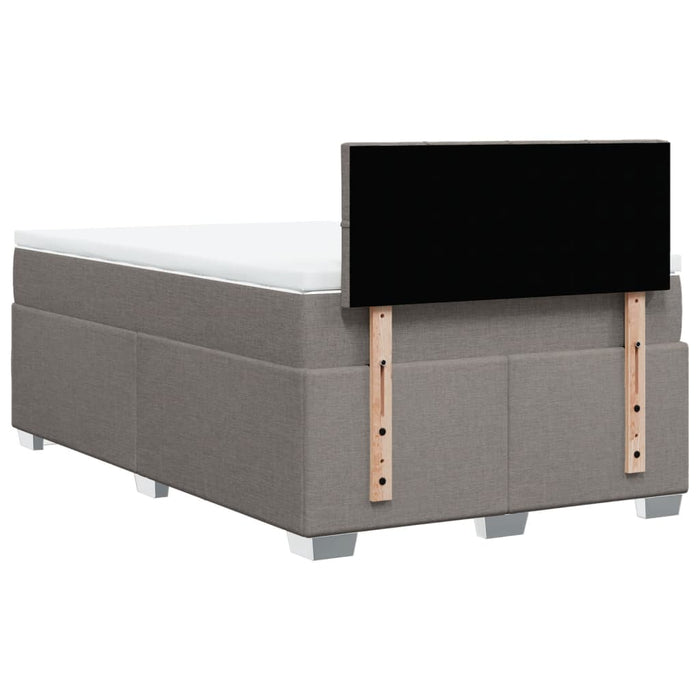Pat box spring cu saltea, gri taupe, 120x200 cm, textil - WALTI WALTI