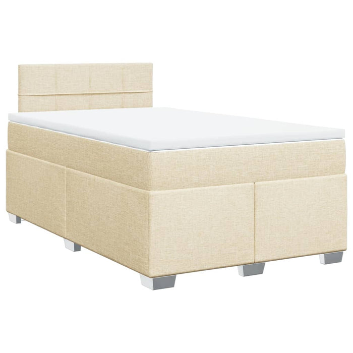 Pat box spring cu saltea, crem, 120x200 cm, textil - WALTI WALTI