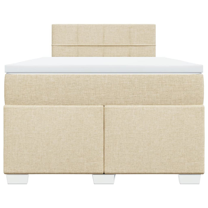 Pat box spring cu saltea, crem, 120x200 cm, textil - WALTI WALTI