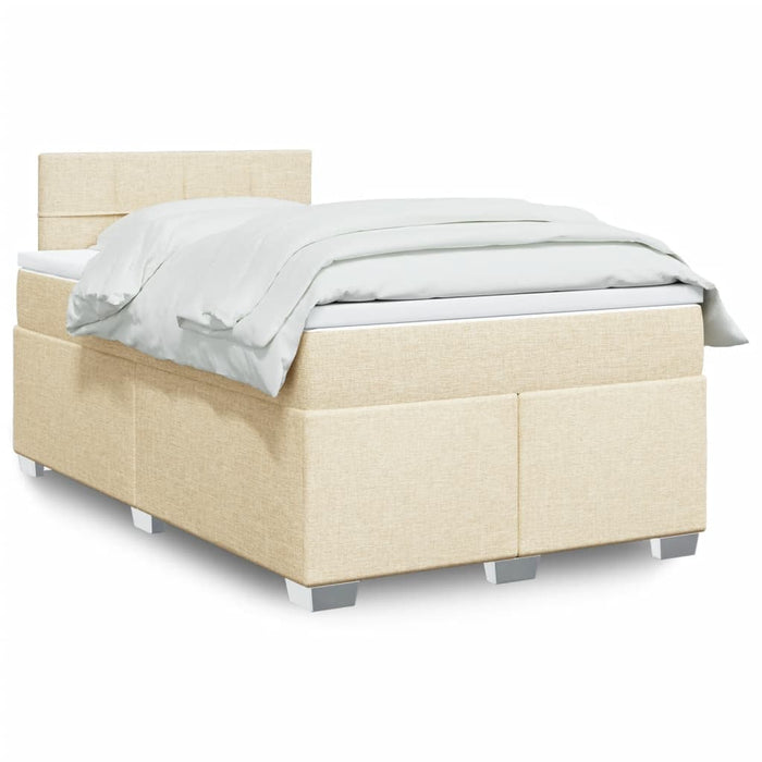 Pat box spring cu saltea, crem, 120x200 cm, textil - WALTI WALTI