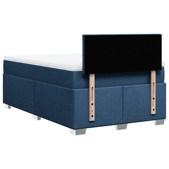 Pat box spring cu saltea, albastru, 120x200 cm, textil - WALTI WALTI
