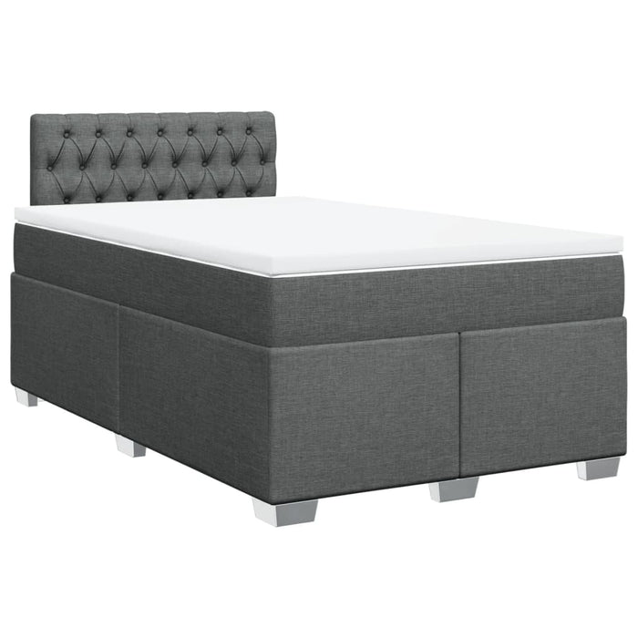 Pat box spring cu saltea, gri închis, 120x200 cm, textil - WALTI WALTI