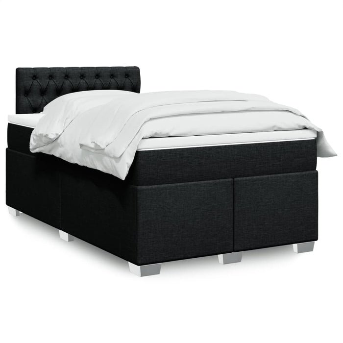 Pat box spring cu saltea, negru, 120x200 cm, textil - WALTI WALTI