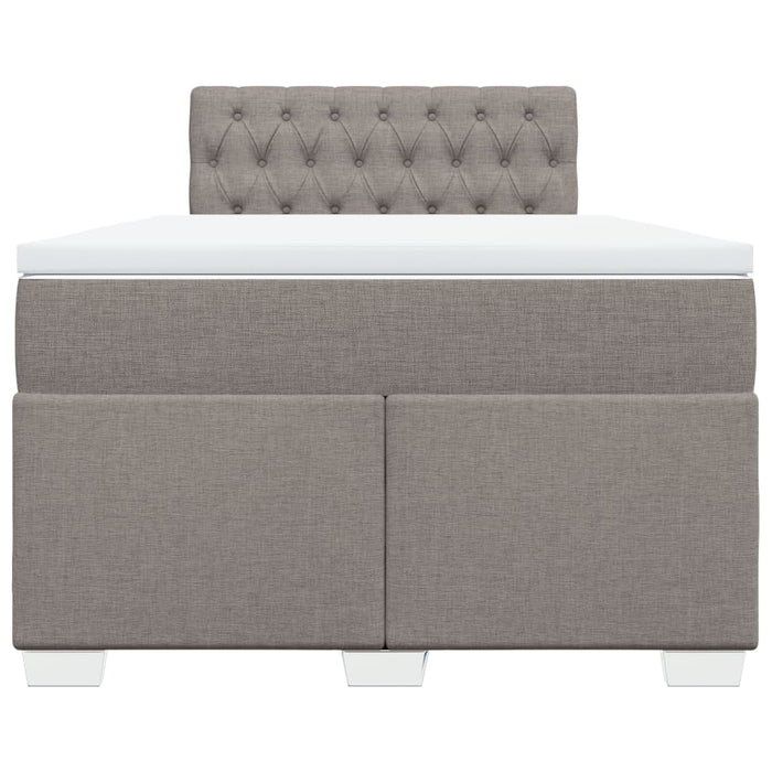 Pat box spring cu saltea, gri taupe, 120x200 cm, textil WALTI