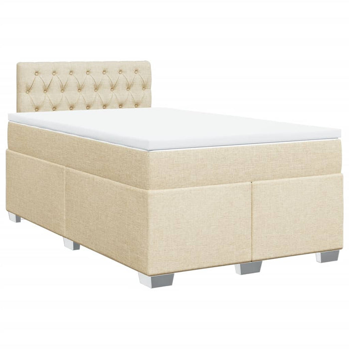 Pat box spring cu saltea, crem, 120x200 cm, textil - WALTI WALTI