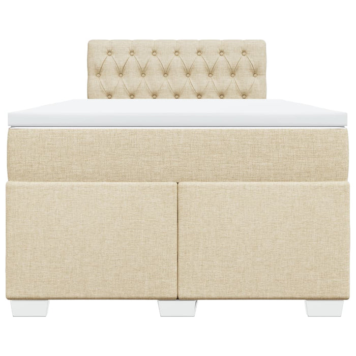 Pat box spring cu saltea, crem, 120x200 cm, textil - WALTI WALTI