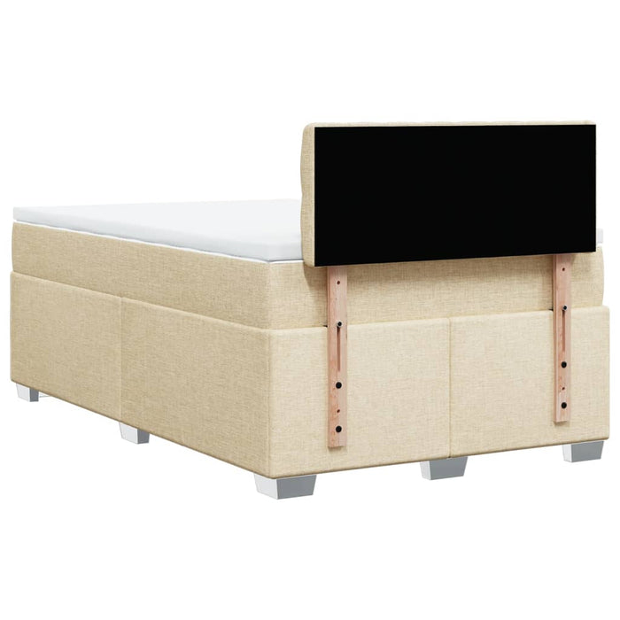 Pat box spring cu saltea, crem, 120x200 cm, textil - WALTI WALTI