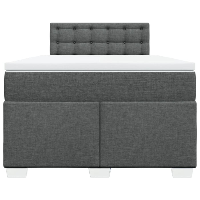 Pat box spring cu saltea, gri închis, 120x200 cm, textil - WALTI WALTI