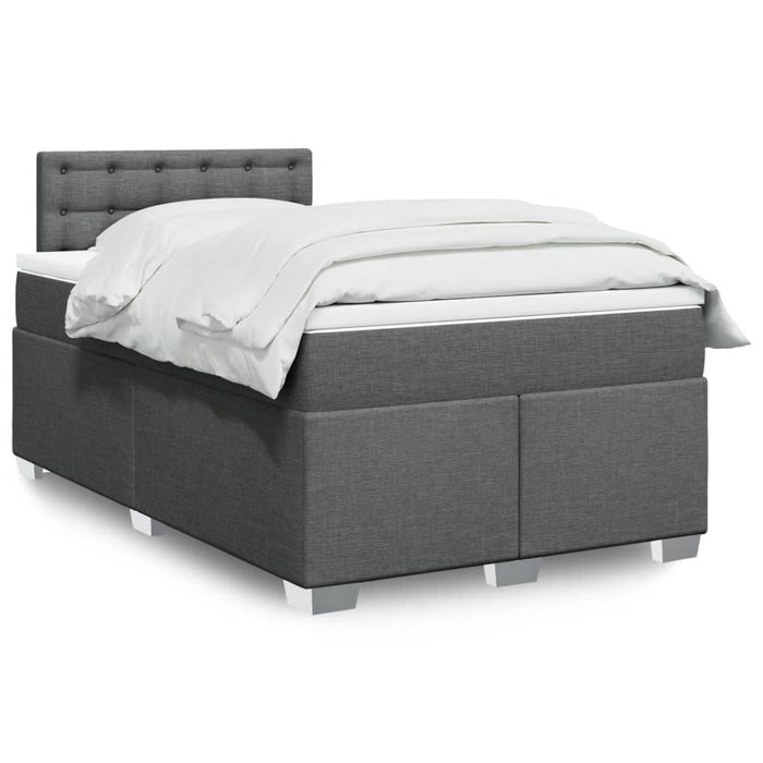 Pat box spring cu saltea, gri închis, 120x200 cm, textil - WALTI WALTI