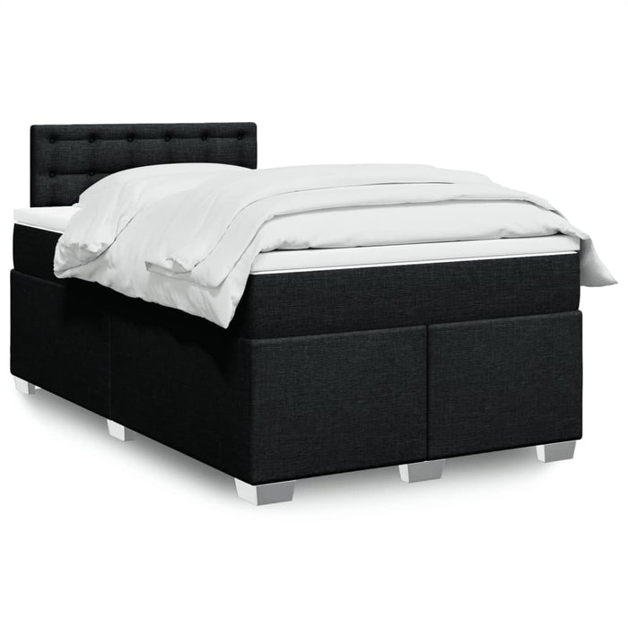 Pat box spring cu saltea, negru, 120x200 cm, textil - WALTI WALTI