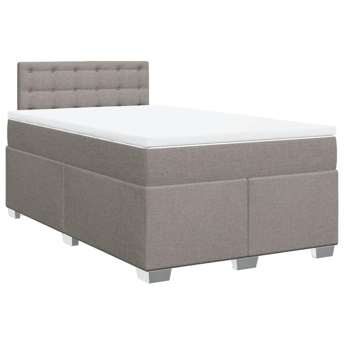 Pat box spring cu saltea, gri taupe, 120x200 cm, textil - WALTI WALTI