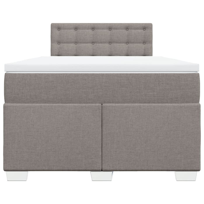 Pat box spring cu saltea, gri taupe, 120x200 cm, textil - WALTI WALTI